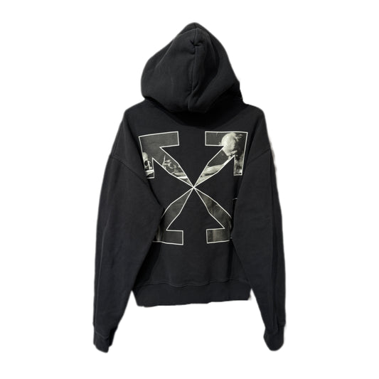Off White Arrow Painting Logo Hoodie Black