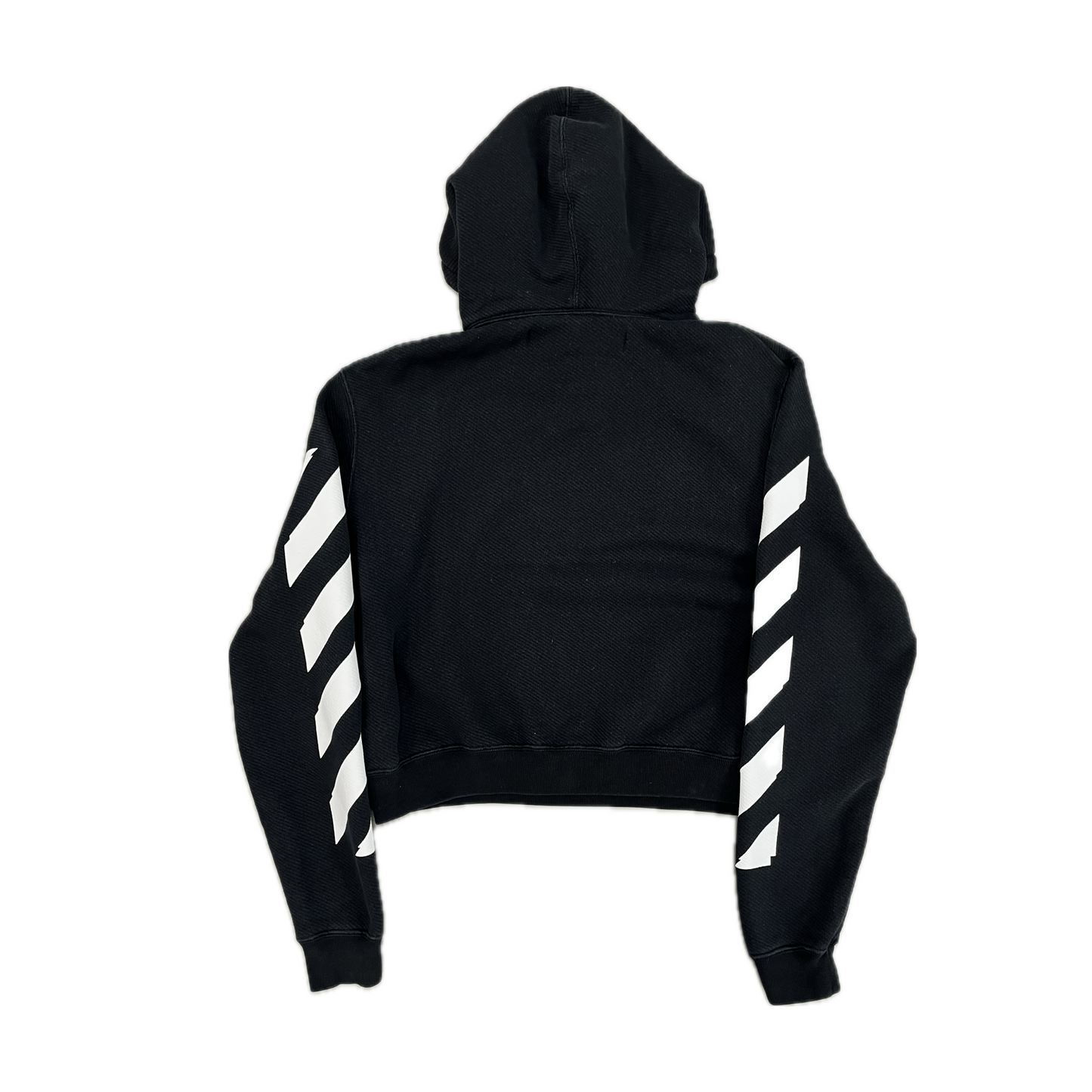Off-White Crop Top Hoodie Black