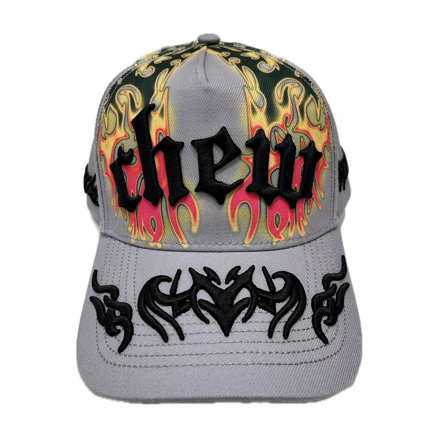 Chew Forever Flame Baseball Cap Gray