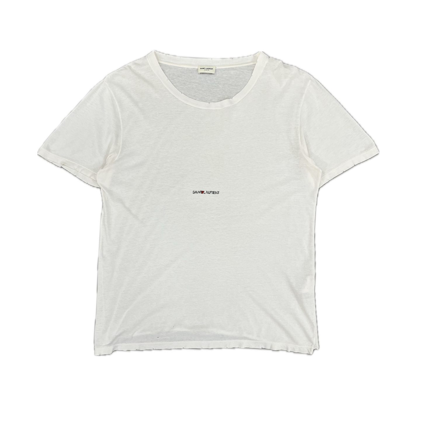 Saint Laurent Logo Tee White