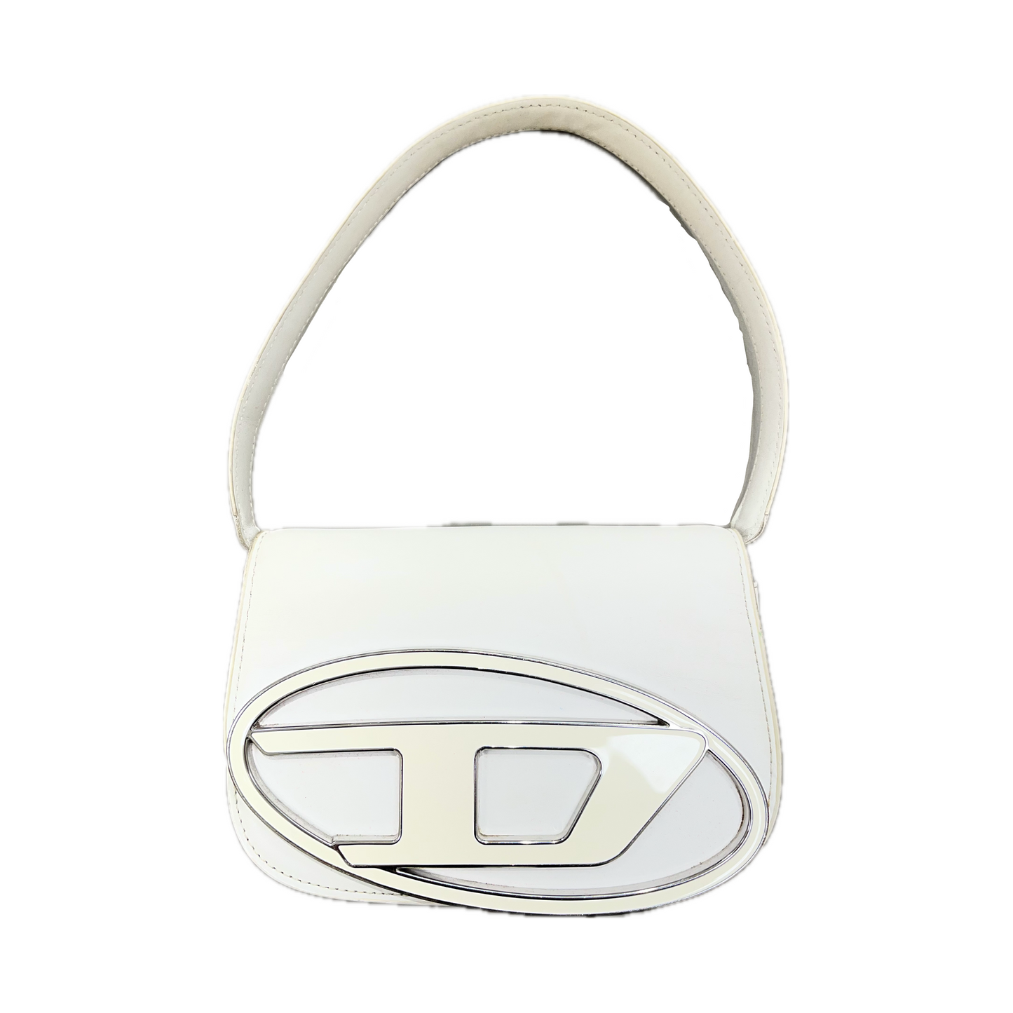 Diesel 1DR Leather Shoulder Bag White