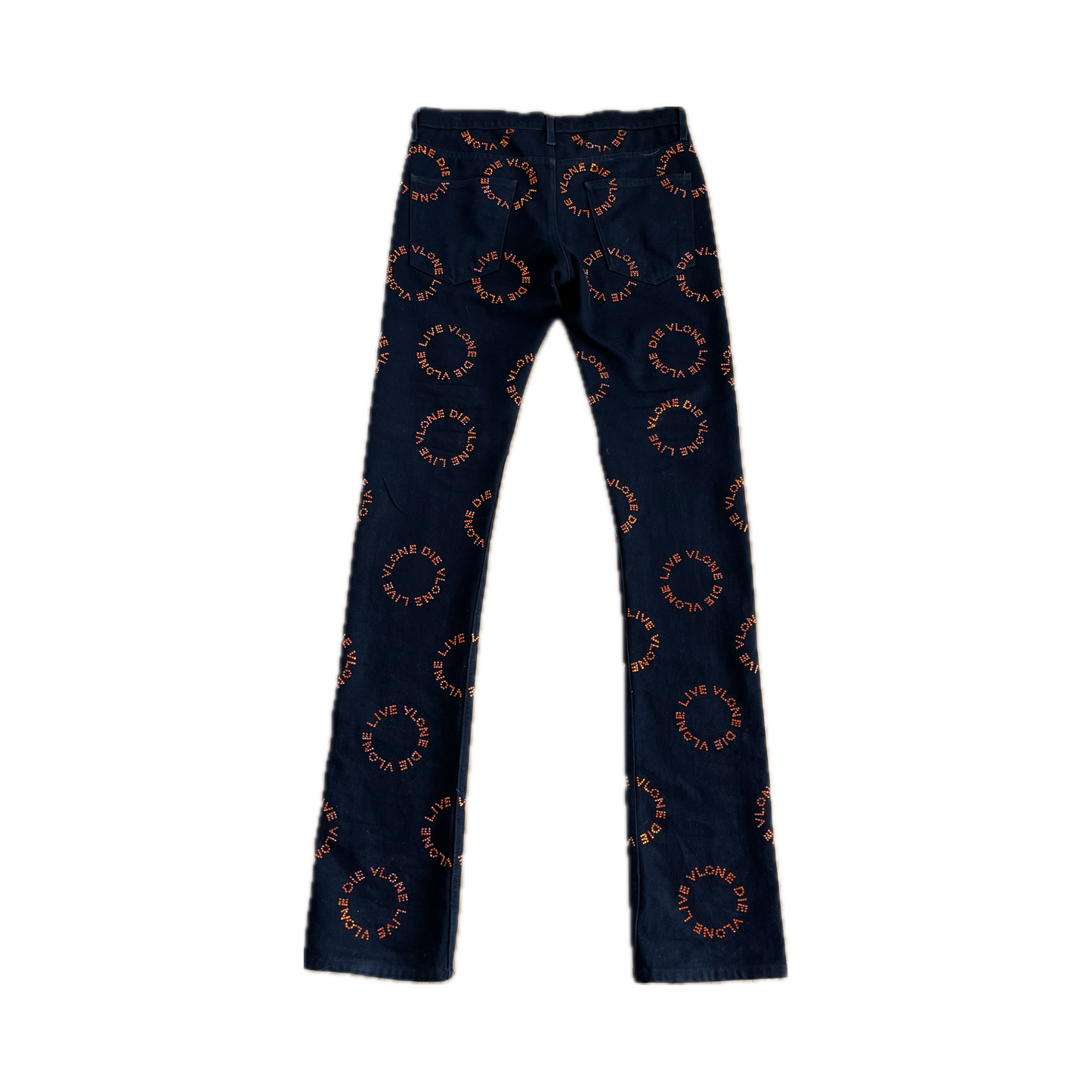 Vlone Rhinestone Denim Jeans Black