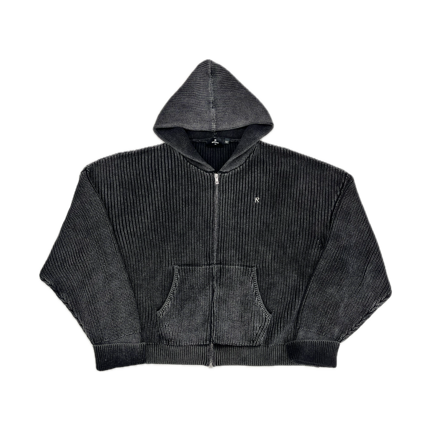 Represent Ribbed Zip Through Hoodie