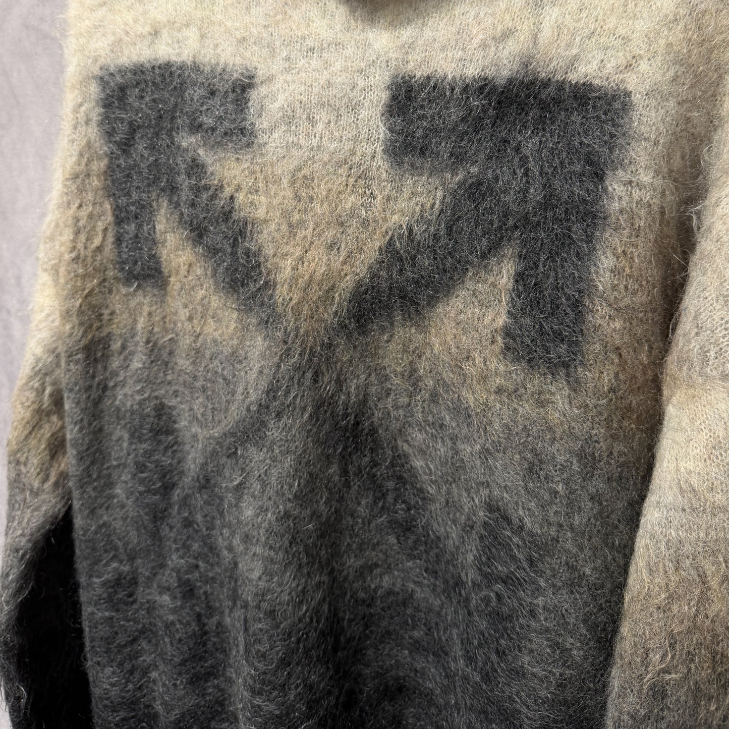 Off White Arrows Logo Zip Sweater Grey