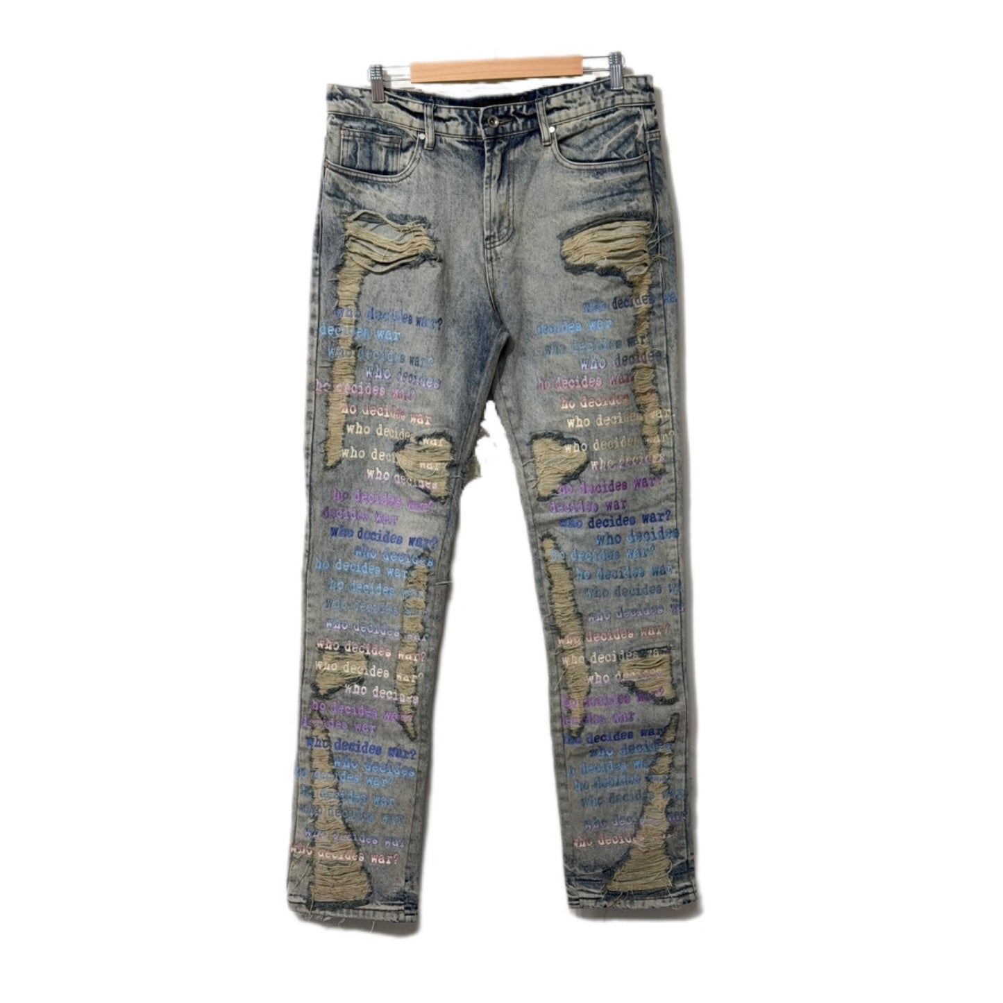 Ev Bravado Who Decides War Scripture Logo Jeans Blue