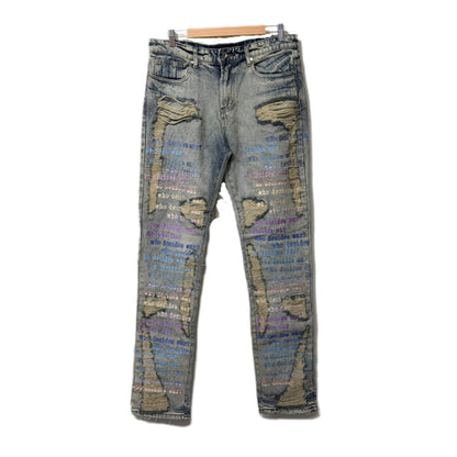 Ev Bravado Who Decides War Scripture Logo Jeans Blue