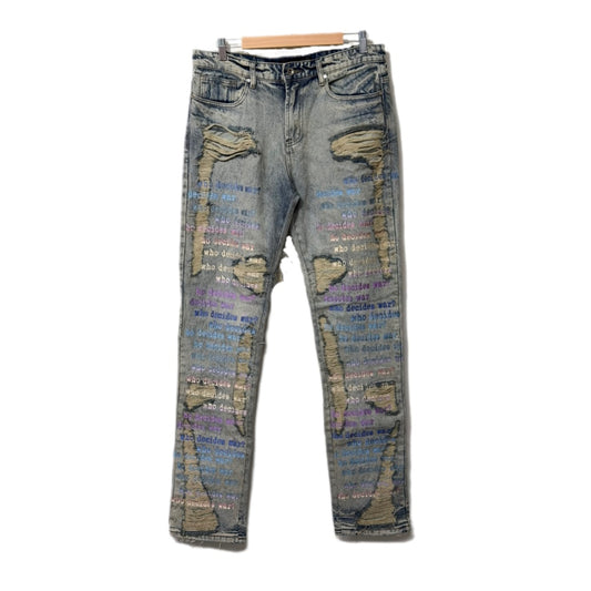 Ev Bravado Who Decides War Scripture Logo Jeans Blue