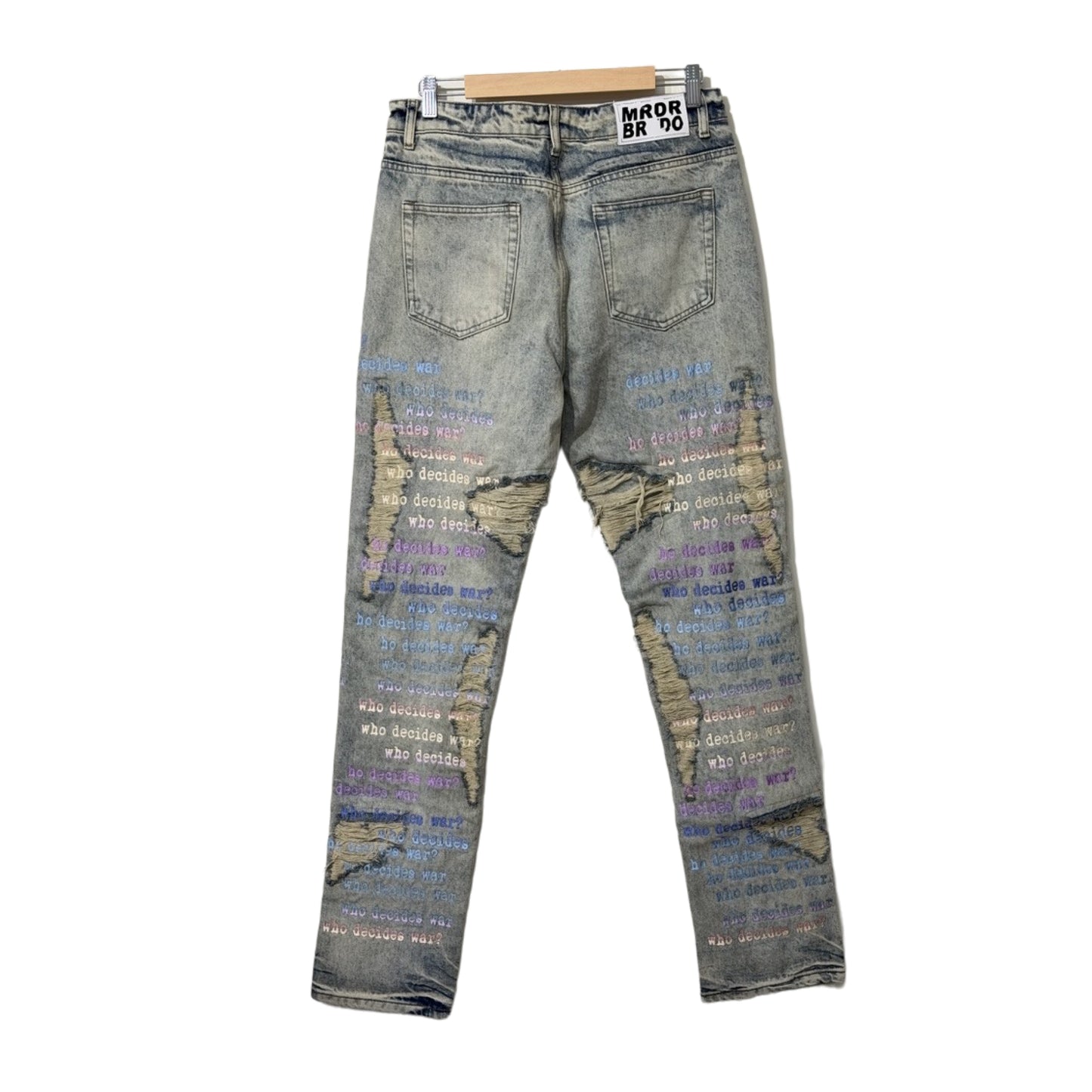 Ev Bravado Who Decides War Scripture Logo Jeans Blue