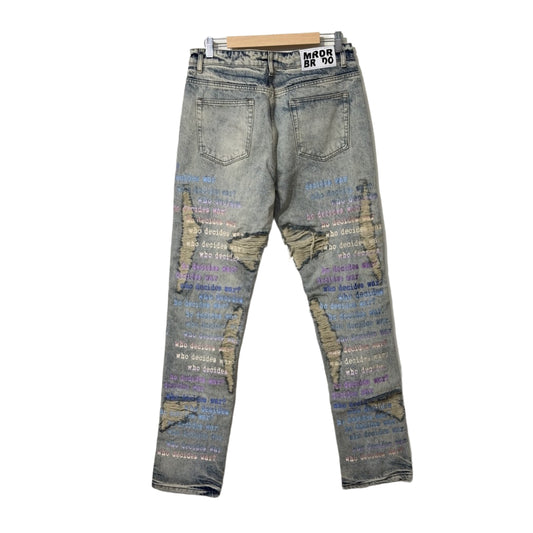 Ev Bravado Who Decides War Scripture Logo Jeans Blue