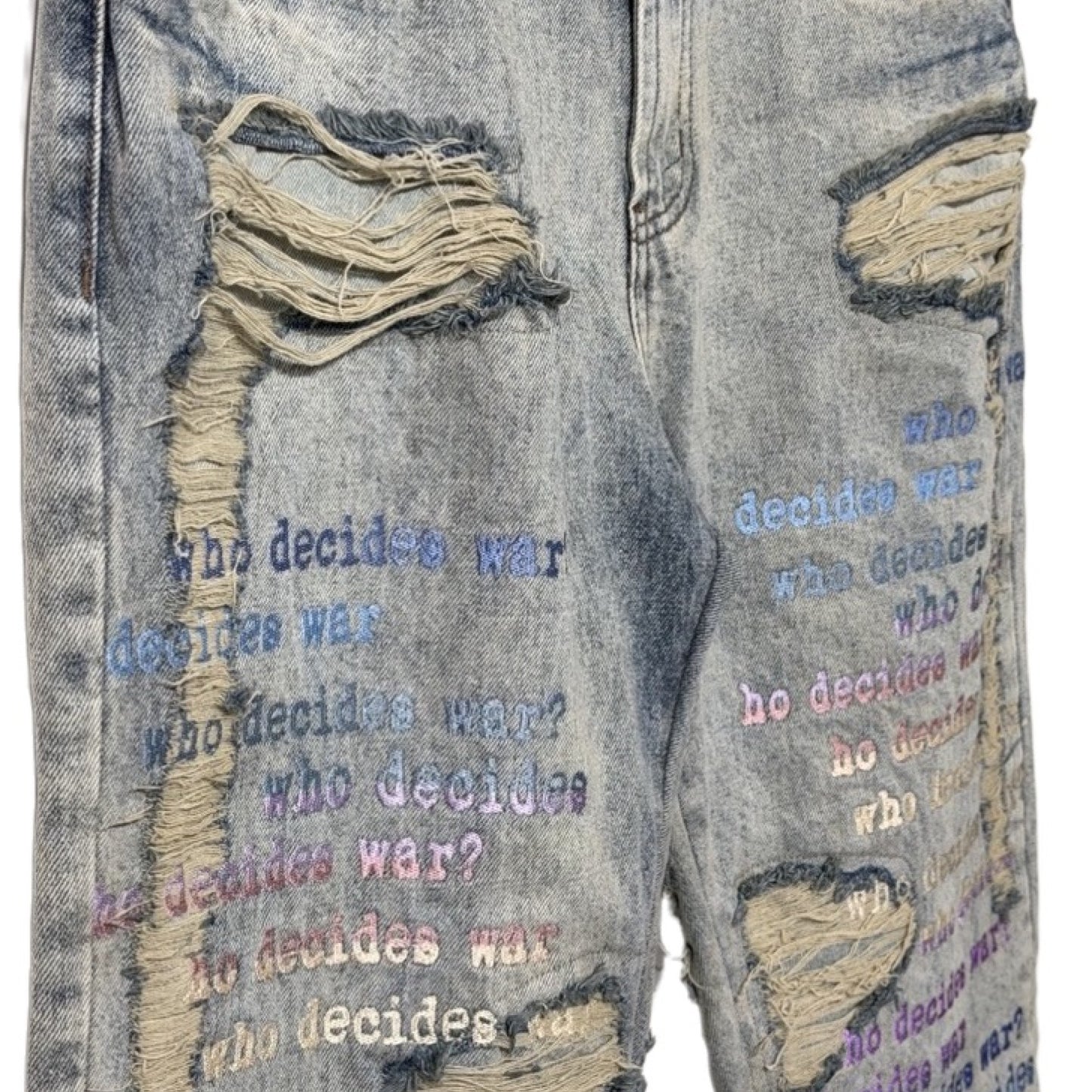 Ev Bravado Who Decides War Scripture Logo Jeans Blue
