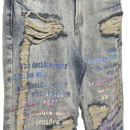 Ev Bravado Who Decides War Scripture Logo Jeans Blue