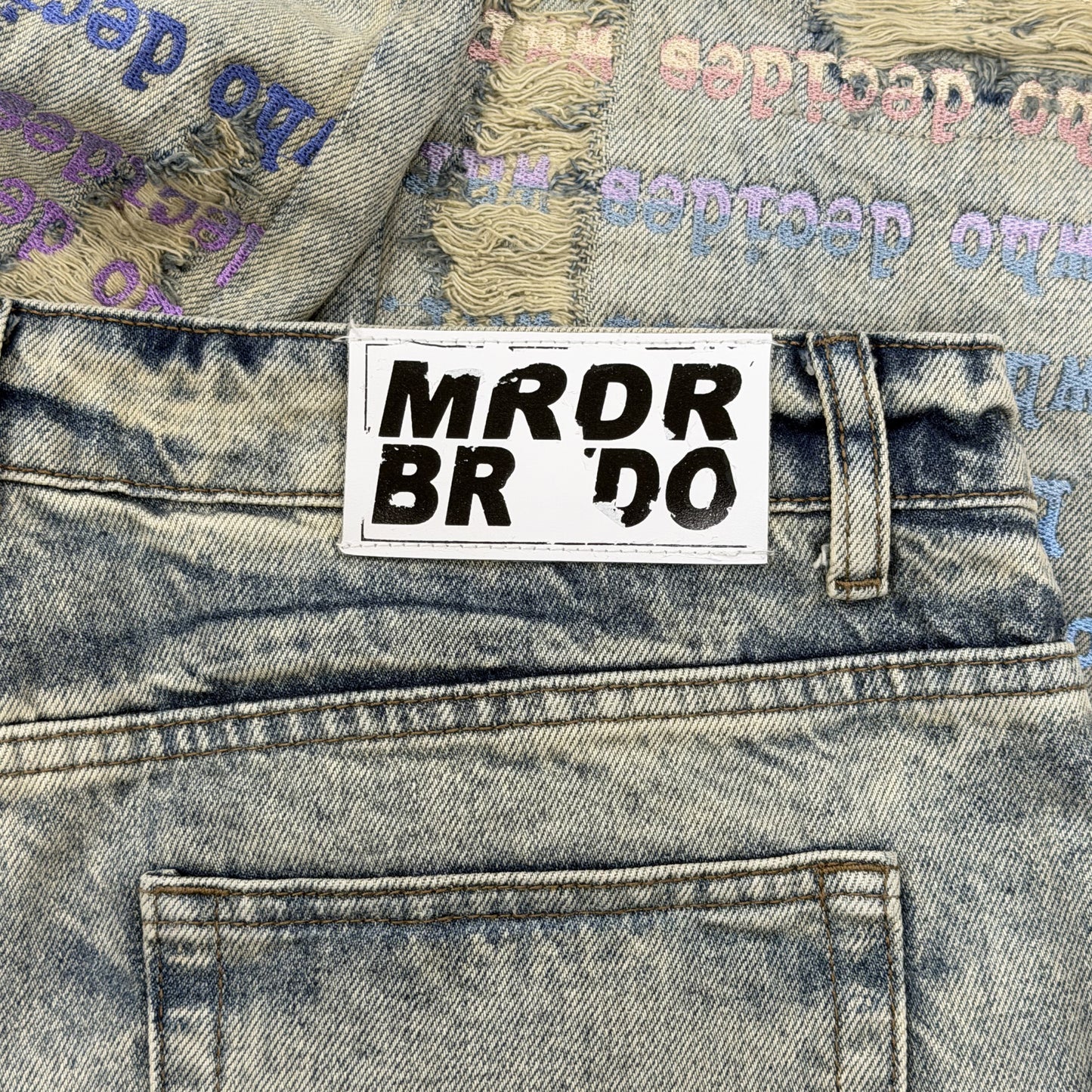 Ev Bravado Who Decides War Scripture Logo Jeans Blue