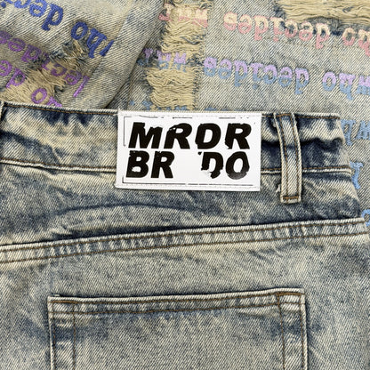 Ev Bravado Who Decides War Scripture Logo Jeans Blue