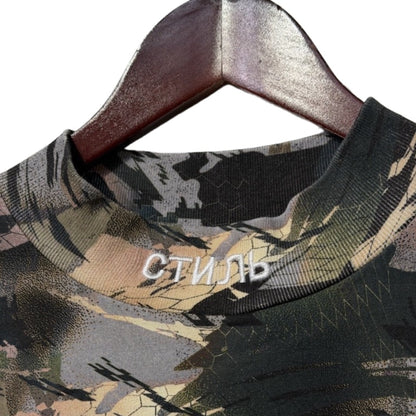 Heron Preston Mock Neck Camouflage Print Tee Green
