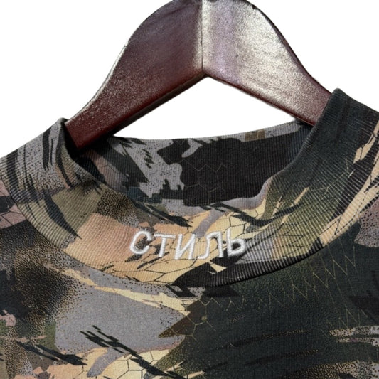 Heron Preston Mock Neck Camouflage Print Tee Green