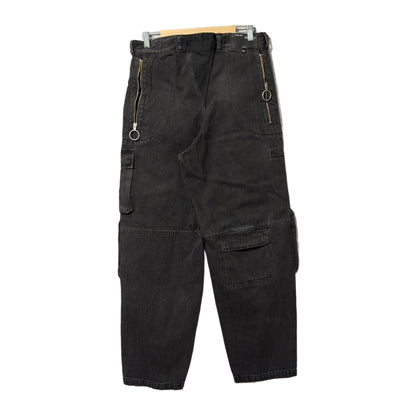 Off White Logo Zip Cargo Pants Black