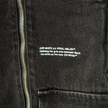 Off White Logo Zip Cargo Pants Black