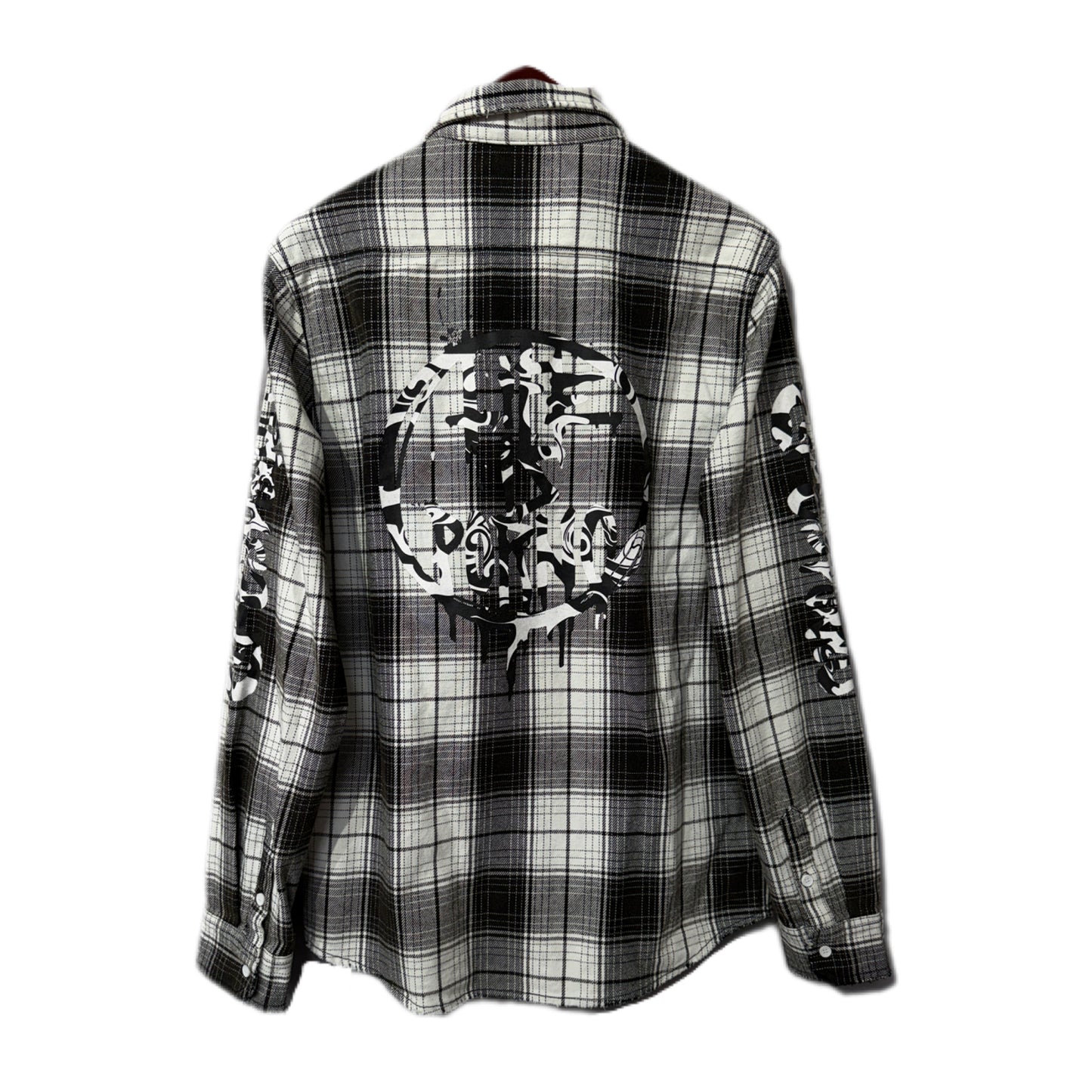 Life Is Porno Flannel Shirt White