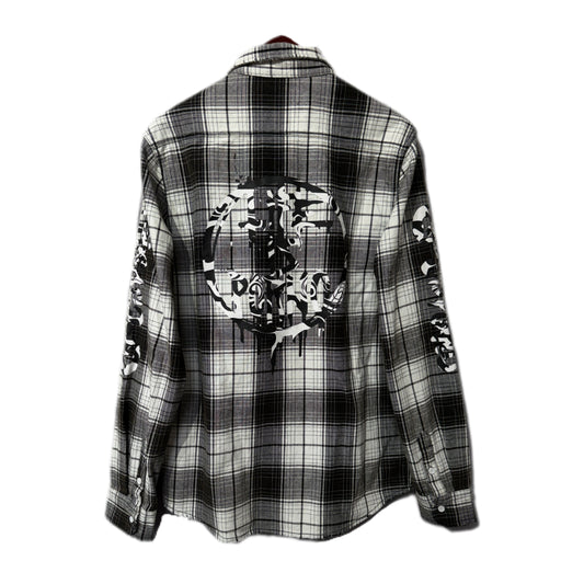 Life Is Porno Flannel Shirt White