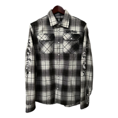 Life Is Porno Flannel Shirt White