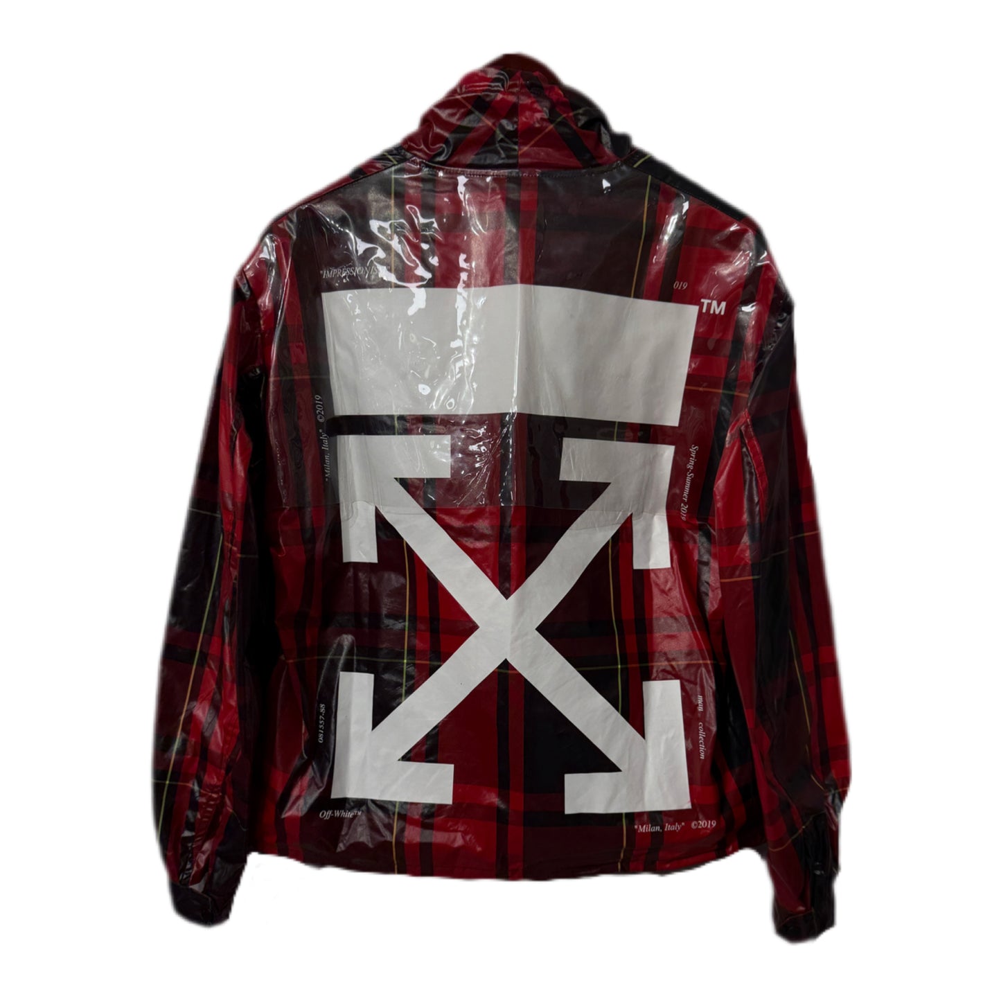 Off White Flannel Jacket Red