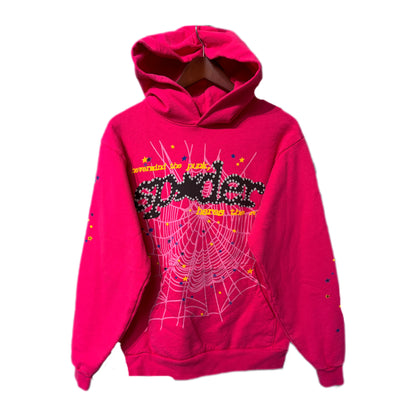 Sp5der Worldwide Web Hoodie Pink