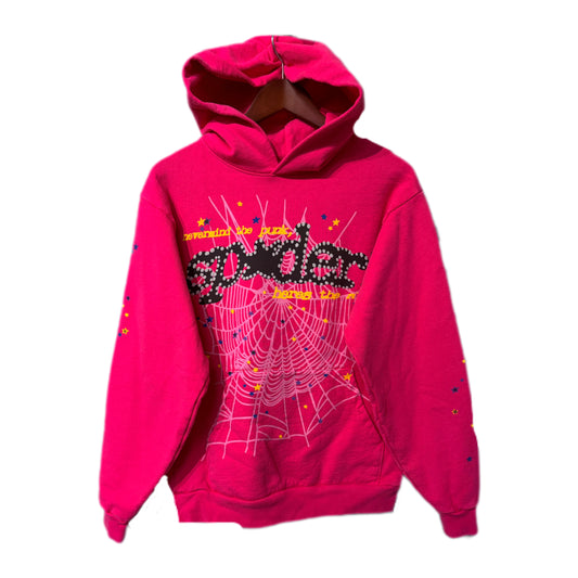 Sp5der Worldwide Web Hoodie Pink