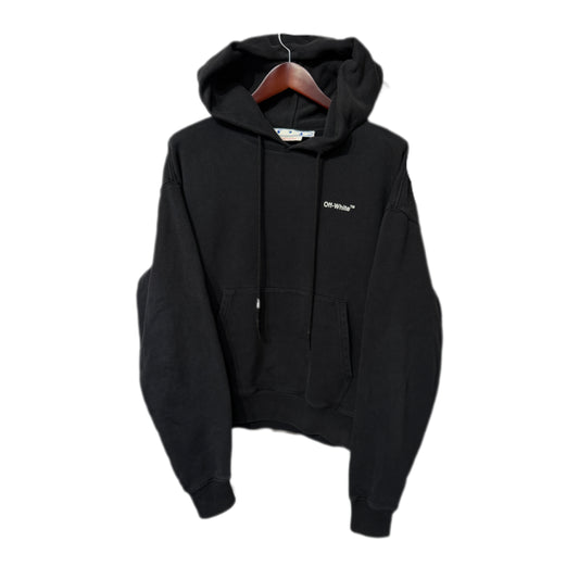 Off White Arrow Painting Logo Hoodie Black