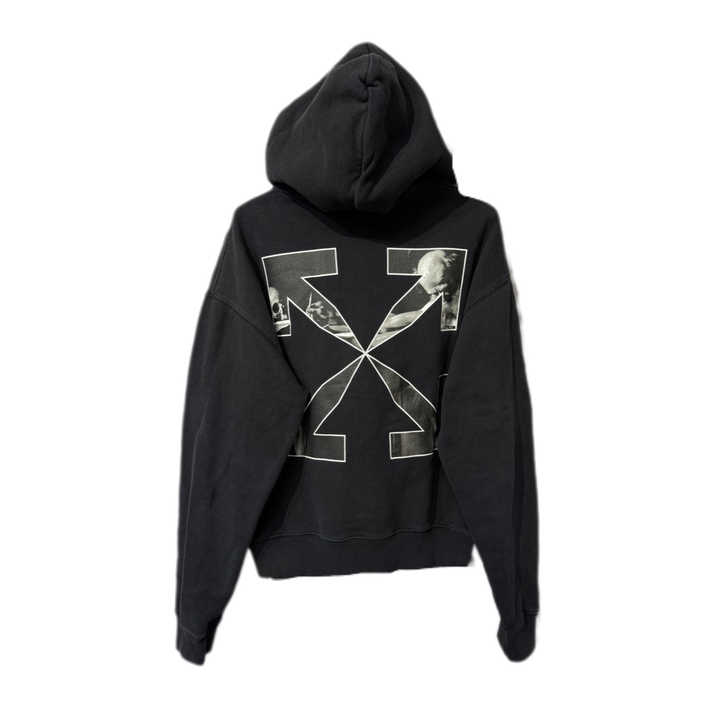 Off White Arrow Painting Logo Hoodie Black