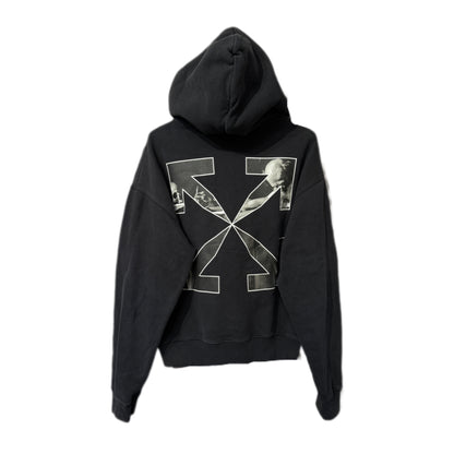 Off White Arrow Painting Logo Hoodie Black