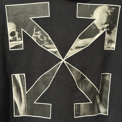 Off White Arrow Painting Logo Hoodie Black