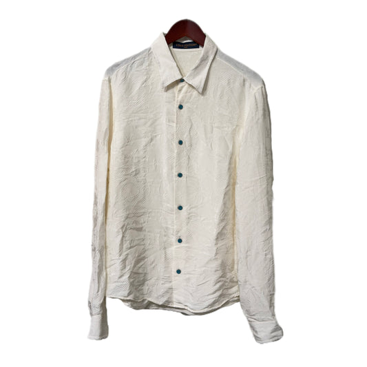 Louis Vuitton Déposée Monogram Print Button Up White