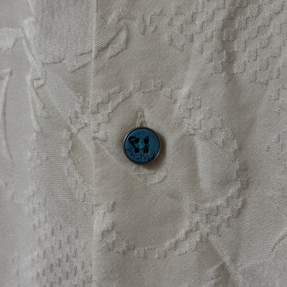 Louis Vuitton Déposée Monogram Print Button Up White