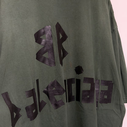 Balenciaga Tape Type Tee Army Green