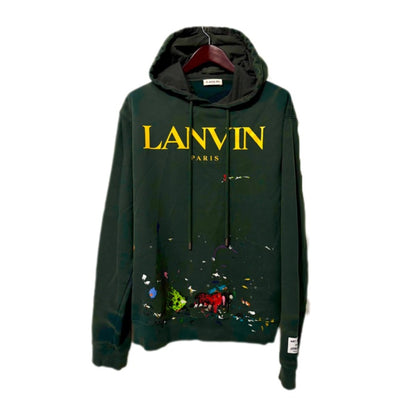 Lanvin x Gallery Dept. Logo Paint Marks Hoodie Green