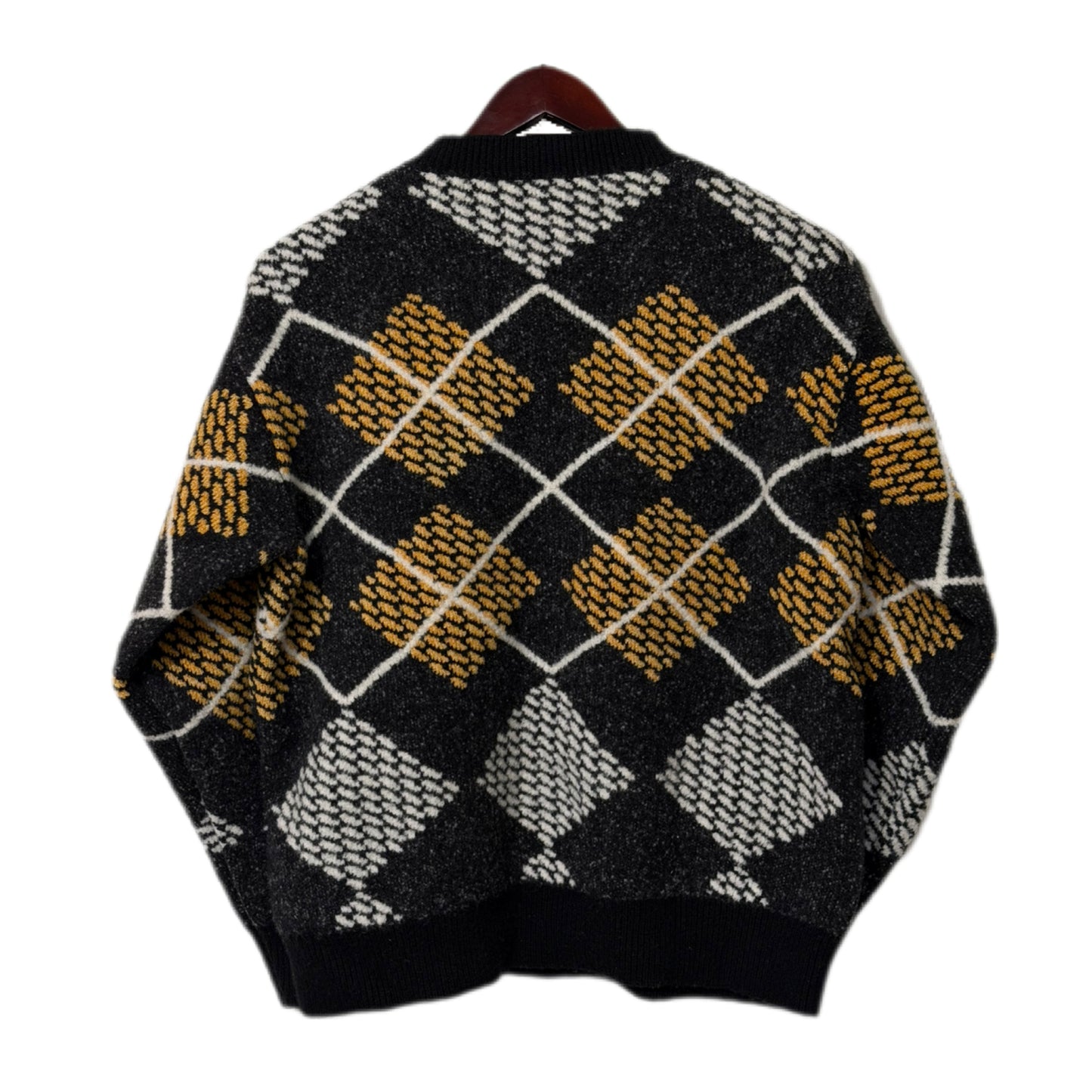 Louis Vuitton Déposée Argyle Wool Sweater Gray