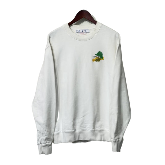Off White Brush Slim Sweatshirt White