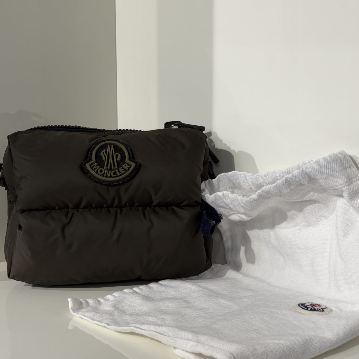 Moncler Patch Logo Handbag Brown