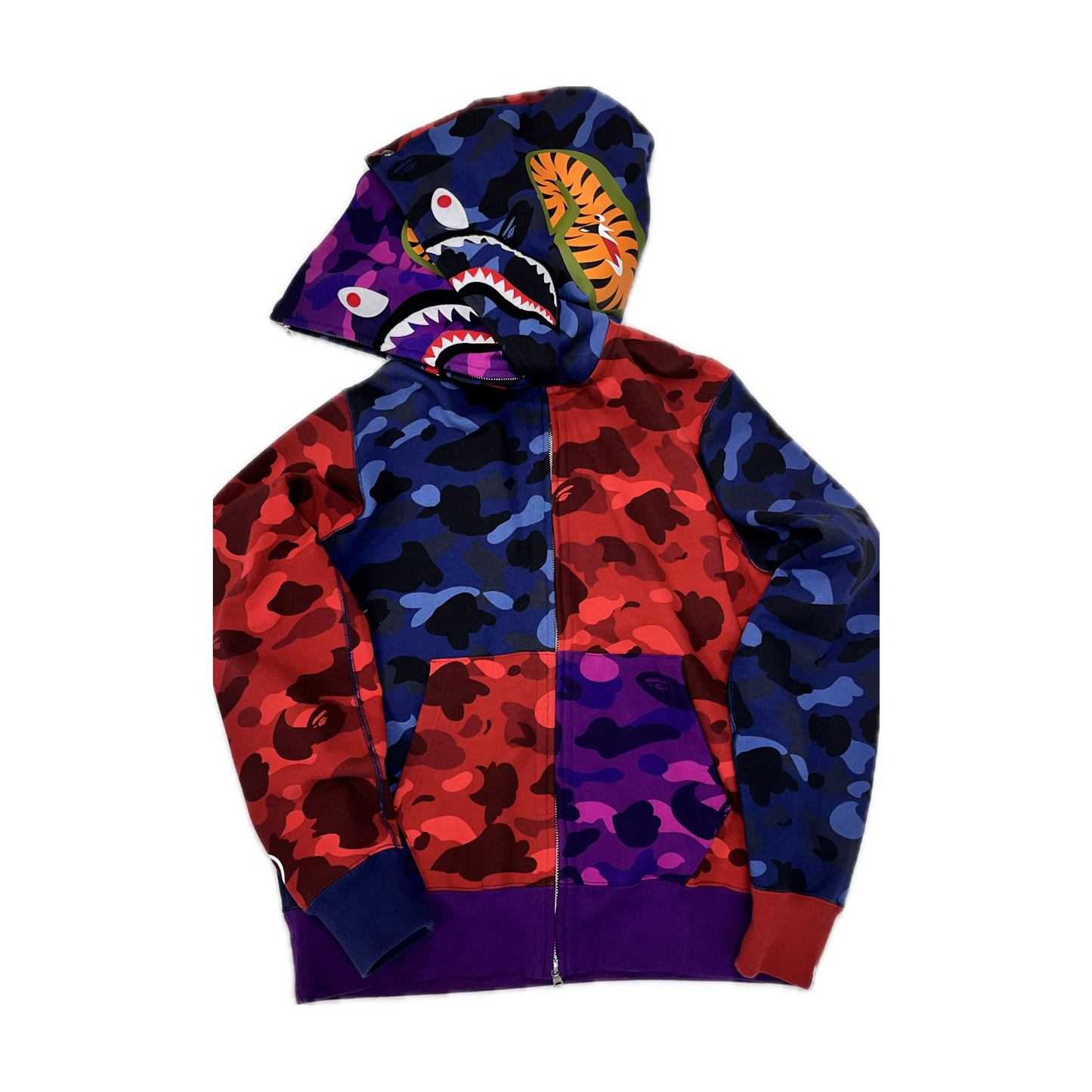 Bape Crazy Shark Wide Fit Full Zip Double Hoodie