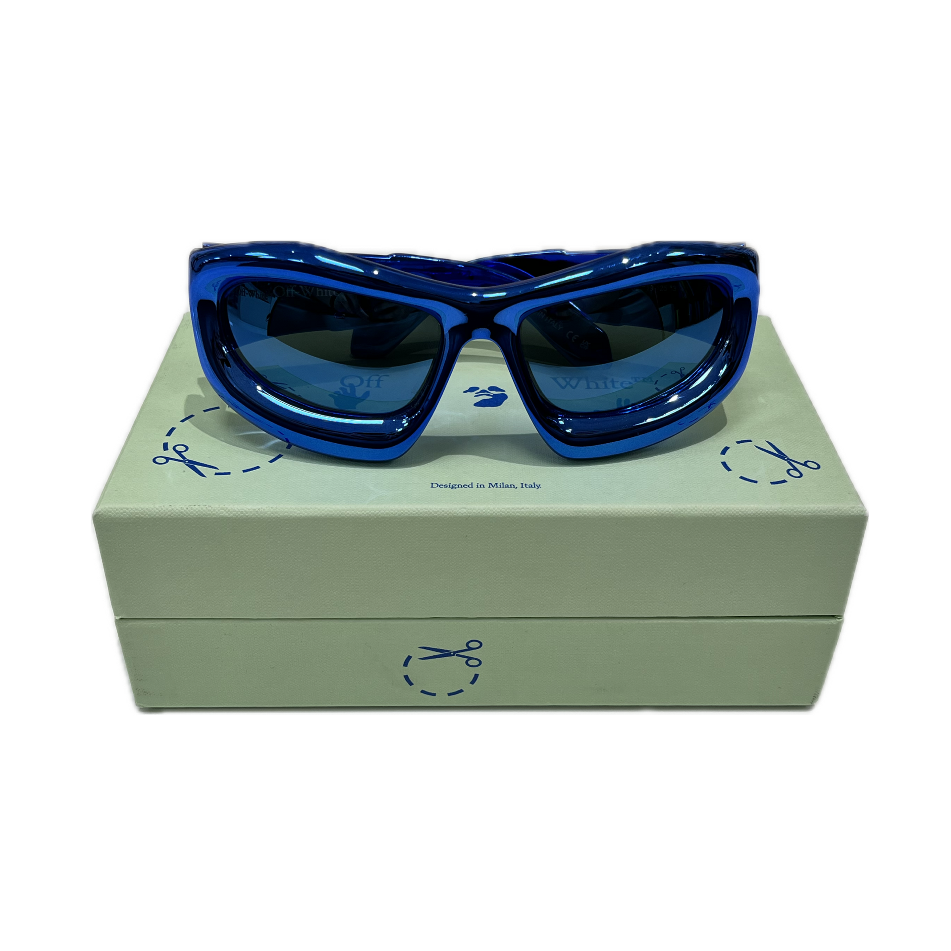 Off-White Volcanite Sunglasses Blue – Cruizer Vintage Off-White Volcanite Sunglasses Blue – Cruizer Vintage