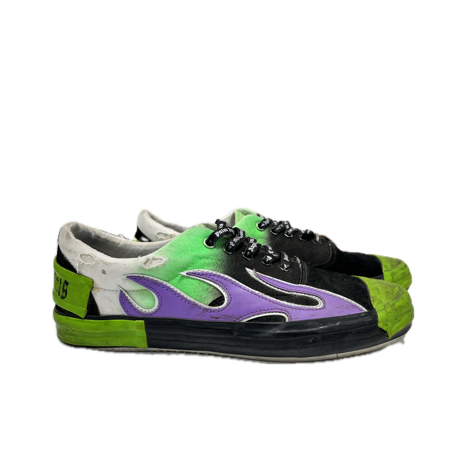 【関税＆送料込み】Palm Angels Fluorescent Sneakers Pa4 PA 4 FLUO SNEAKERS in YELLOW FLUO - SILVER for Men | Palm
