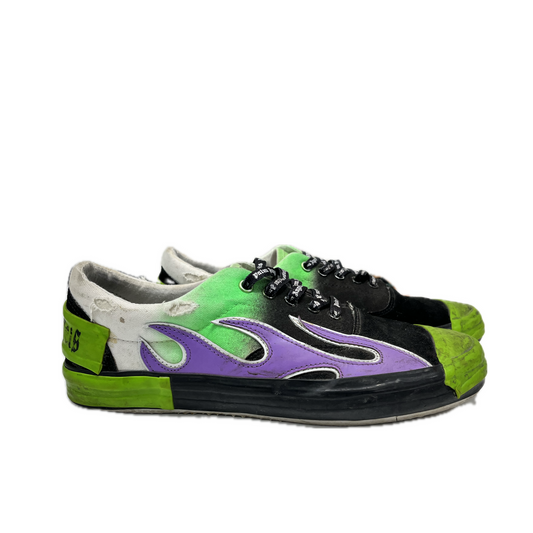 Palm Angels Flame Sneakers Green &amp; Purple