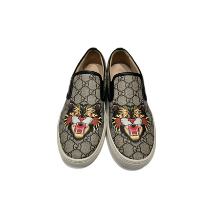 Gucci Beige GG Supreme Angry Cat Slip-On