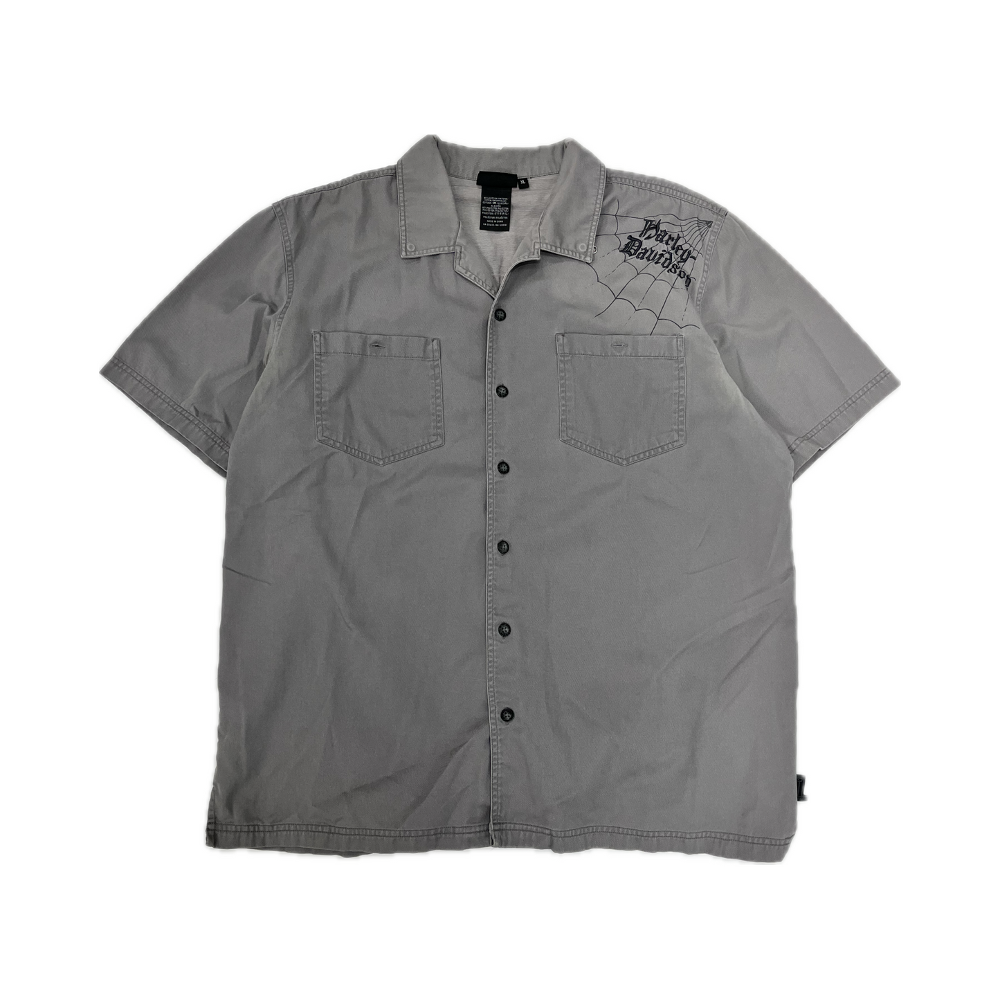 Harley Davidson Vintage Short Sleeve Shirt Grey