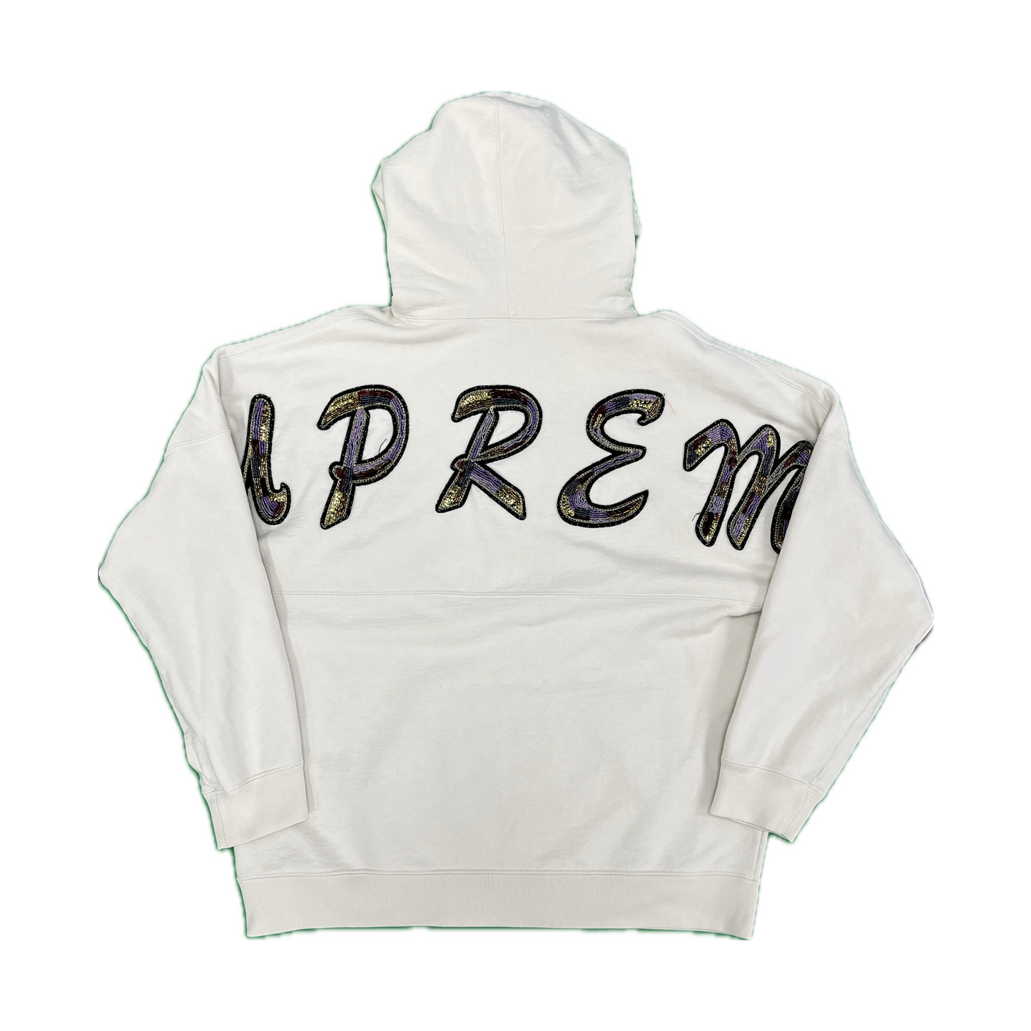 Supreme Beaded Hooded Sweatshirt Natural