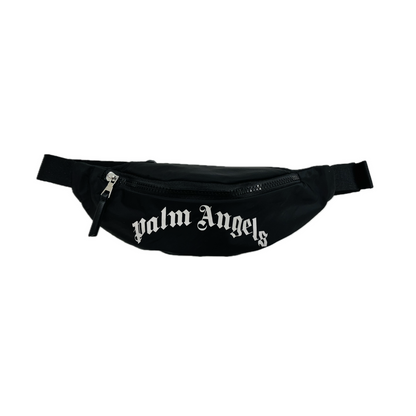 Palm Angels Kids Curved Logo Fanny Pack Black