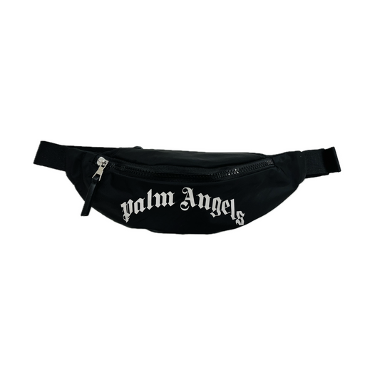 Palm Angels Kids Curved Logo Fanny Pack Black
