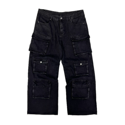Denim Cargo Pants Black