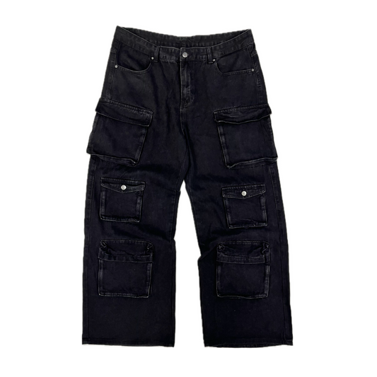 Denim Cargo Pants Black