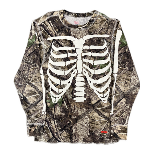 Supreme Hanes Bones Thermal Crew Woodland Camo